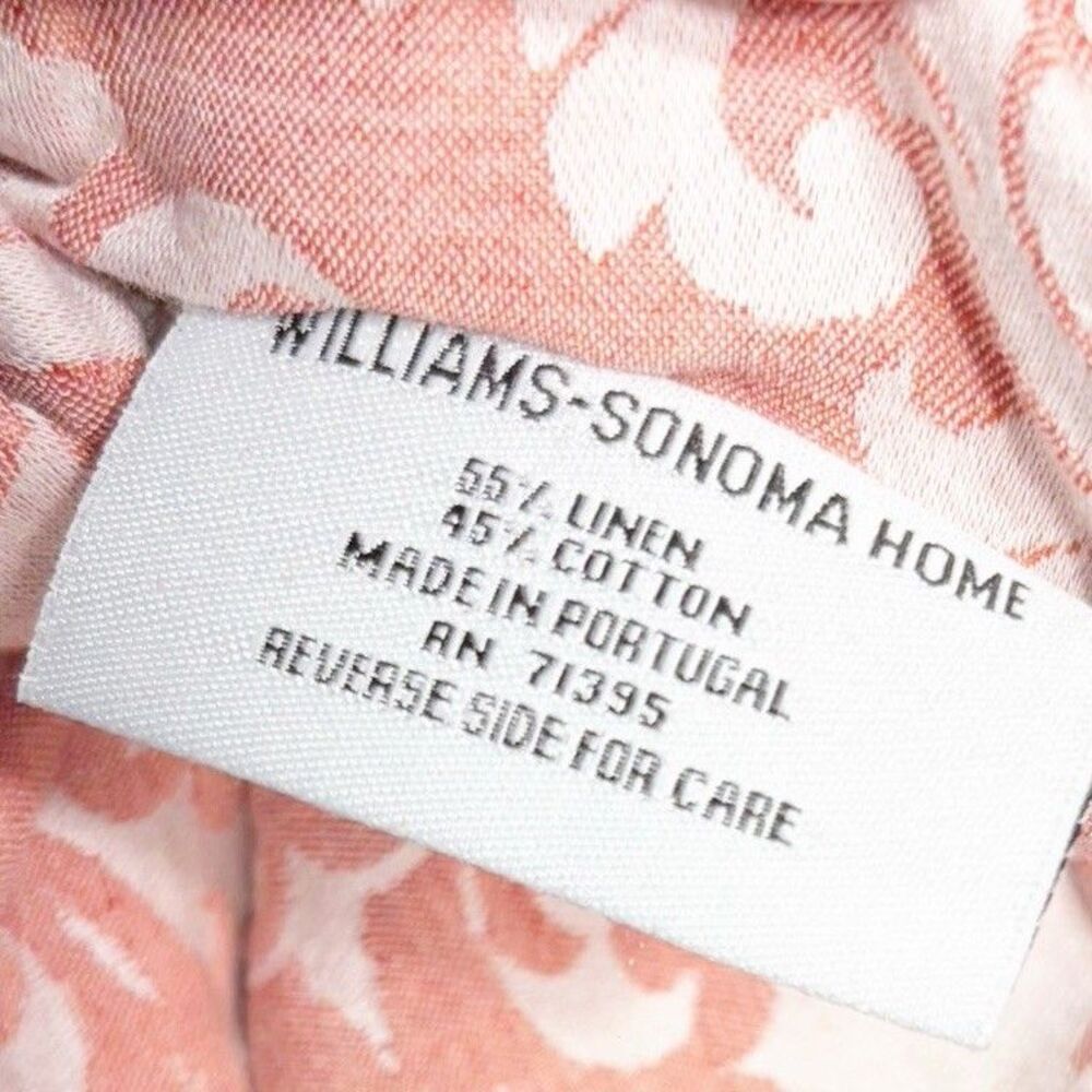Williams Sonoma Brocade 55% Linen 45% Cotton Duvet Cover Twin Made In Portugal - Picture 9 of 12